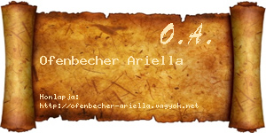 Ofenbecher Ariella névjegykártya